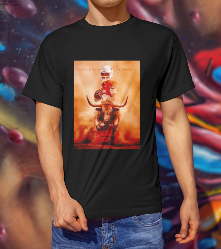 Texas Longhorns Football Texas Fight Arch Manning Bull T-Shirt