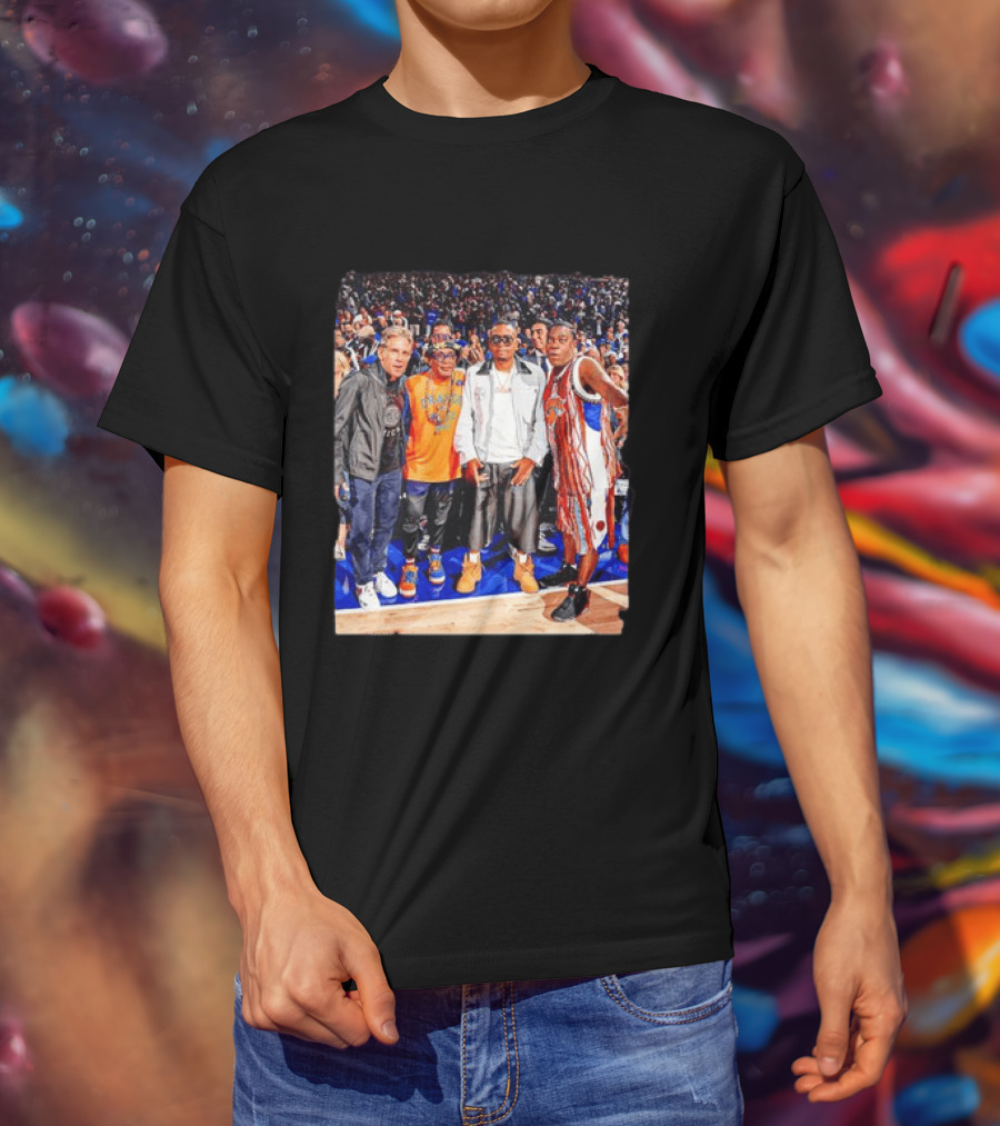 Ben Stiller Spike Lee Nas Tracy Morgan New York Knicks Courtside Celebrities T-Shirt