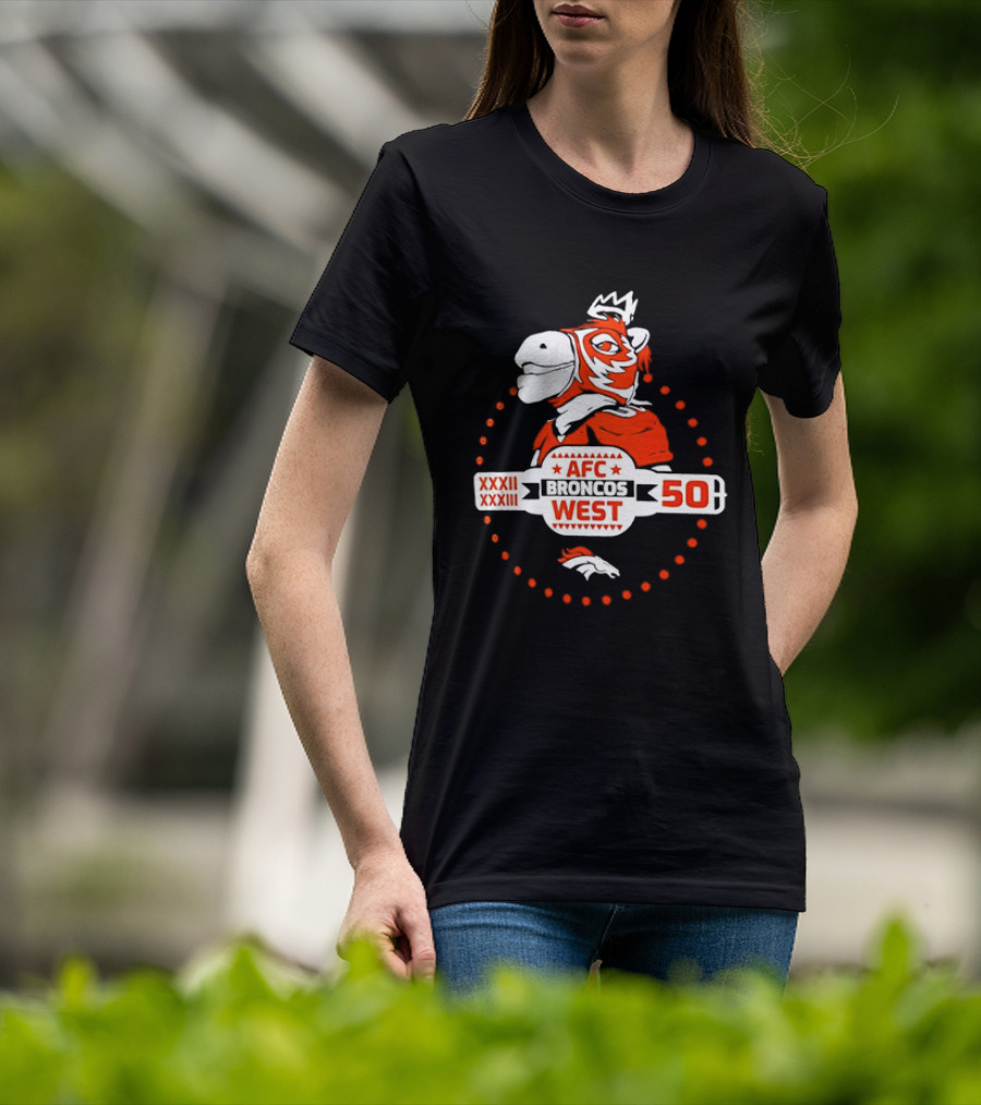 Broncos AFC West 50 Years XXXII XXXIII Celebration T-Shirt