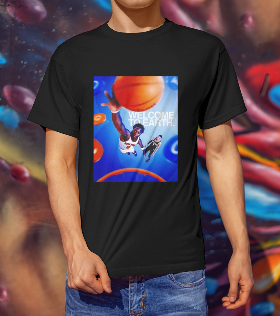 OG Anunoby New York Knicks Welcome To Earth Basketball Moment T-Shirt