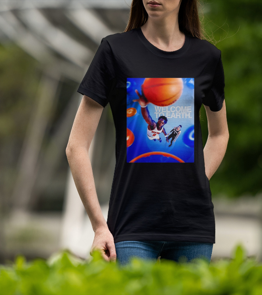OG Anunoby New York Knicks Welcome To Earth Basketball Moment T-Shirt