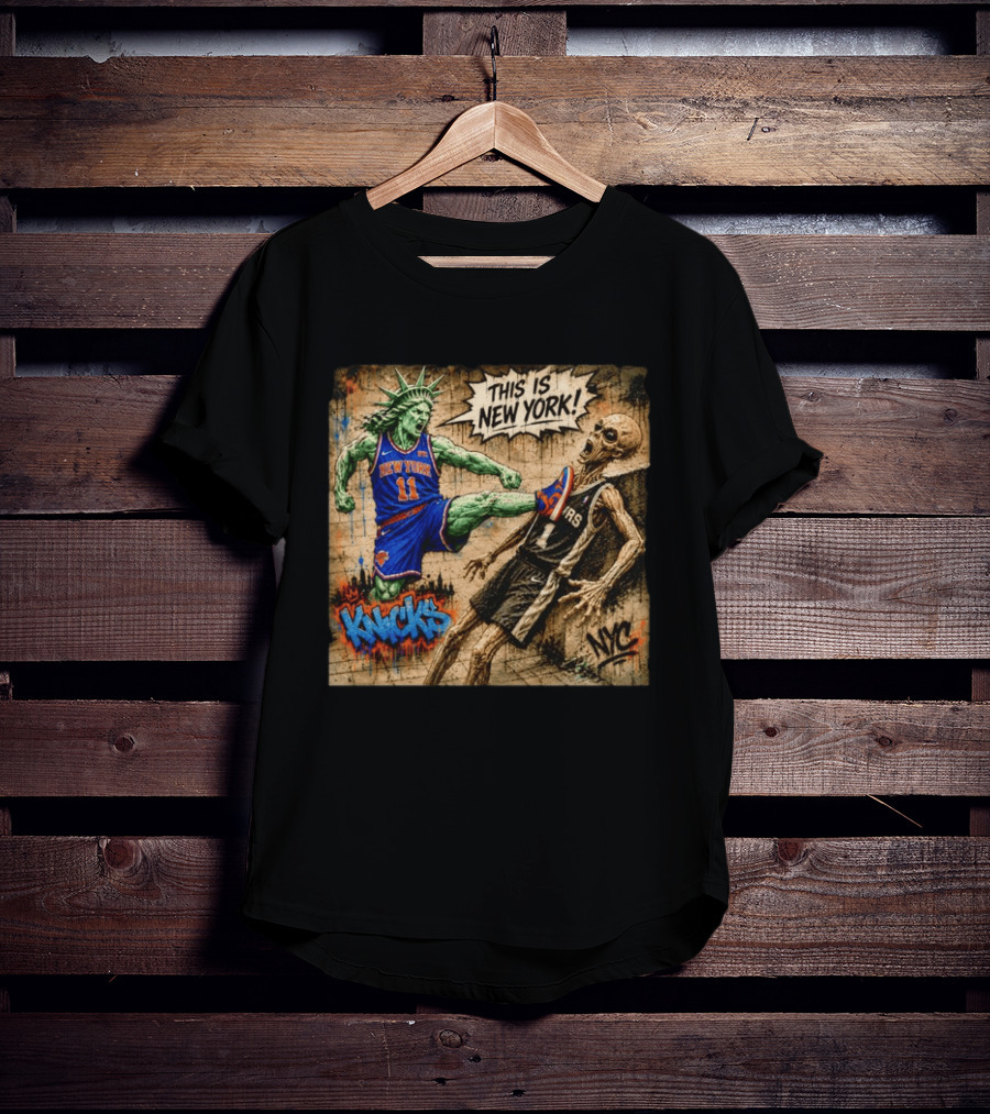New York Knicks Statue Of Liberty Vs Spurs Basketball NYC This Is New York T-Shirt