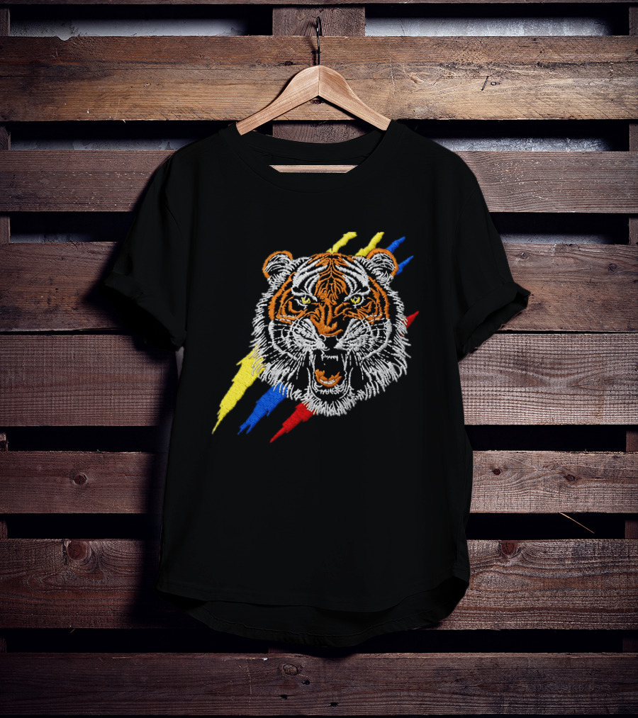 Tiger De La Espriella Colorful Bold Embroidered Hat T-Shirt