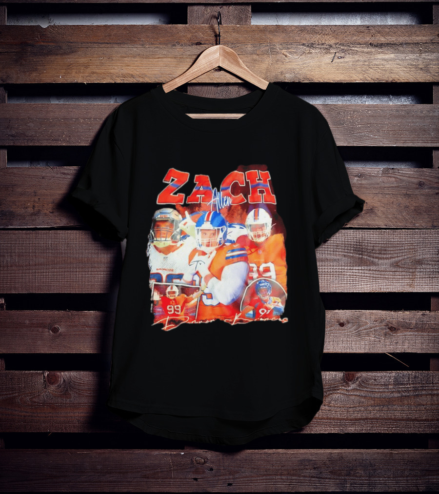 Zach Allen 99 Denver Broncos Football Player Collage T-Shirt
