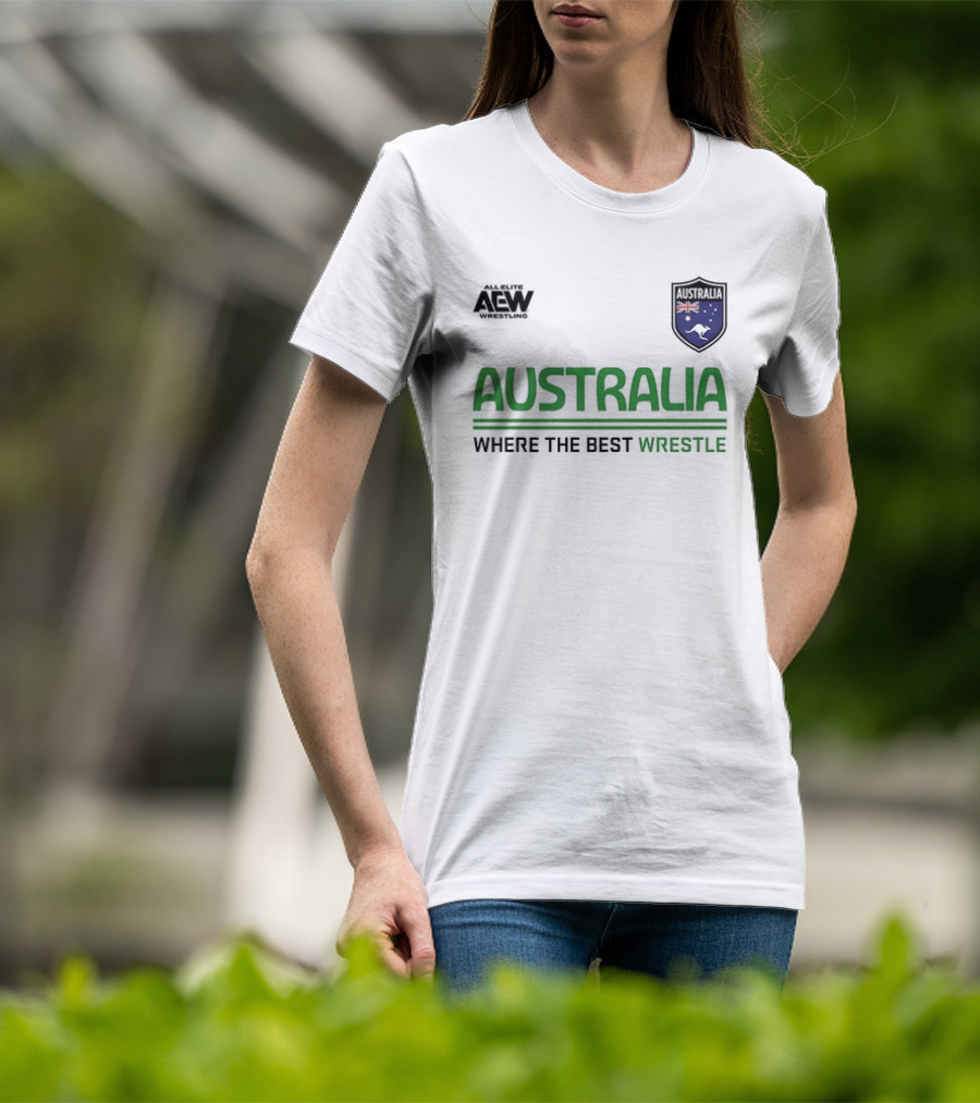 AEW Australia Where The Best Wrestle Iconic Shield T-Shirt