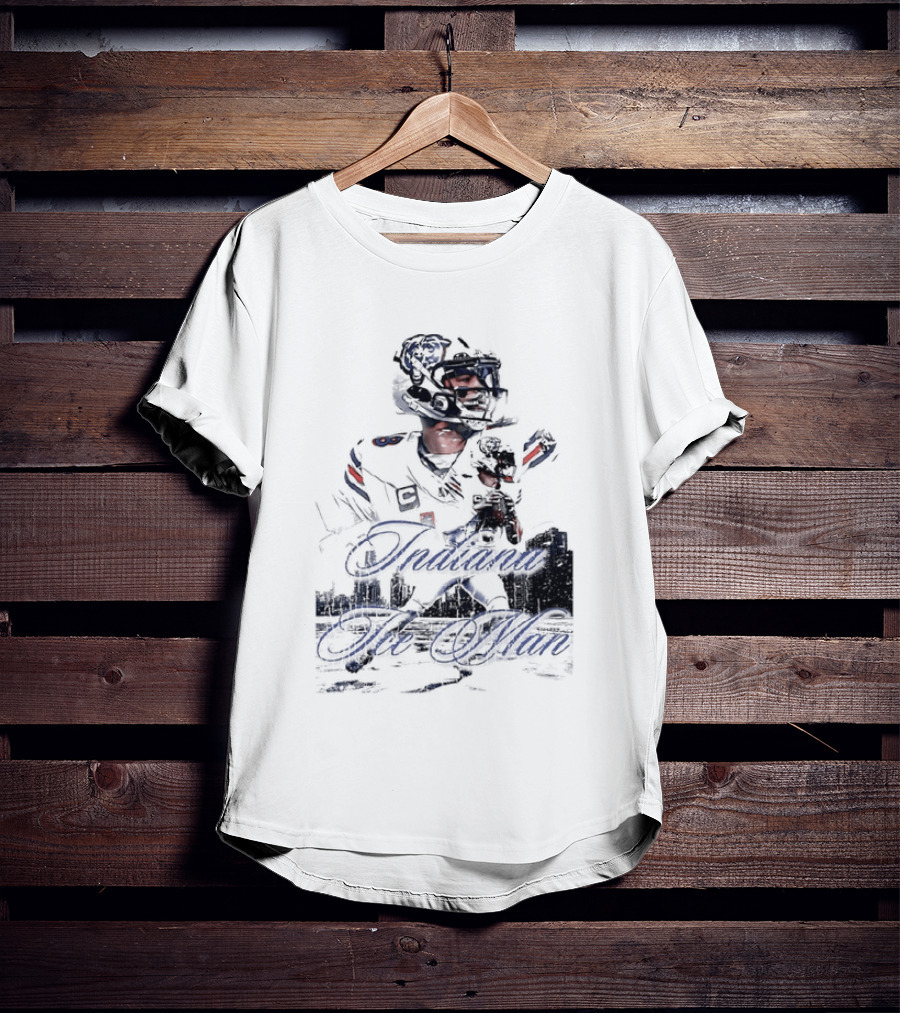 Caleb Williams Chicago Bears Indiana The Man Football Skyline T-Shirt