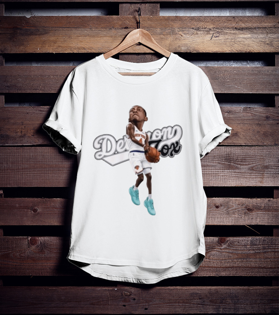 Deuce McBride New York Knicks NBA Player Caricature Determined Fox T-Shirt