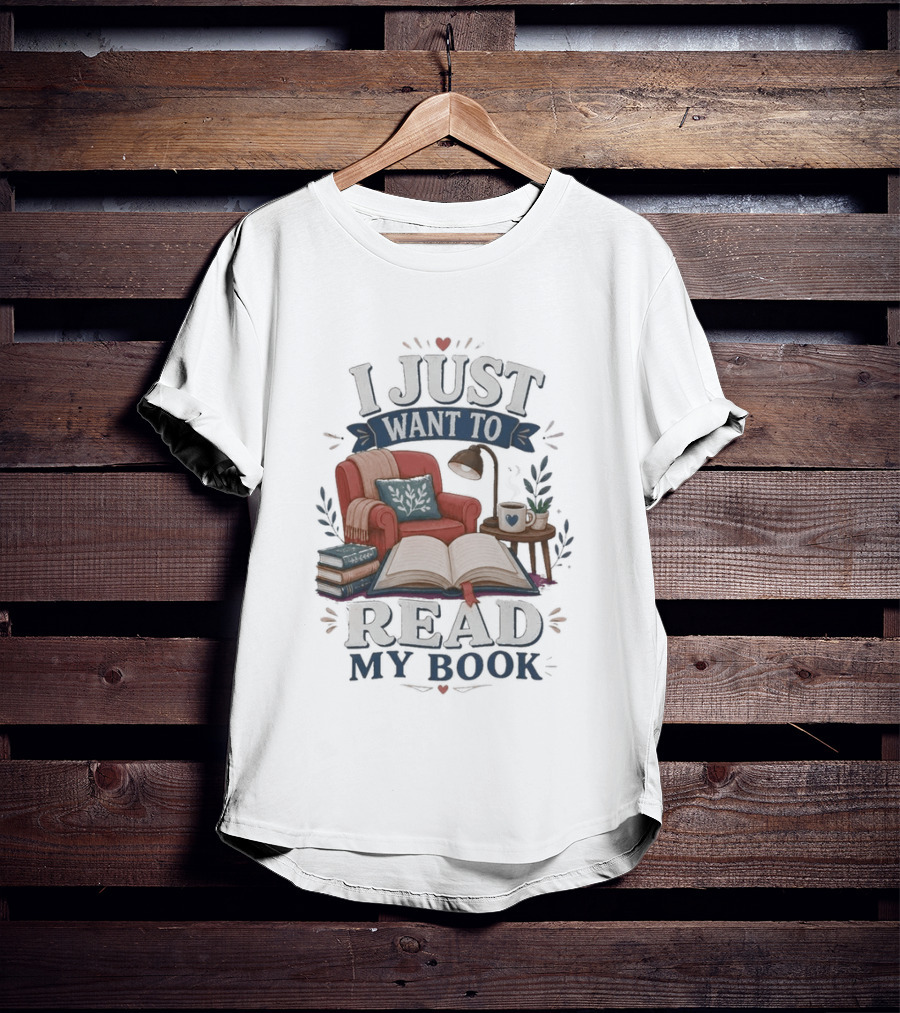 I Just Want To Read My Book Cozy Chair Lamp Coffee T-Shirt