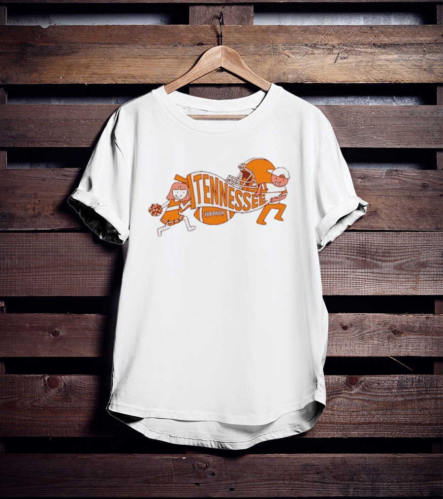 Tennessee Volunteers NCAA Football Cheerleaders Helmet And Pennant Flag T-Shirt