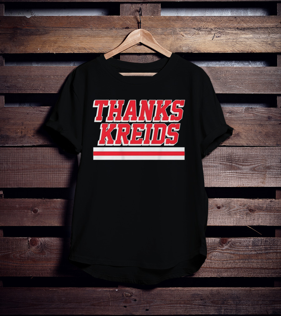 Chris Kreider Thanks Kreids Red And White Text Recognition T-Shirt