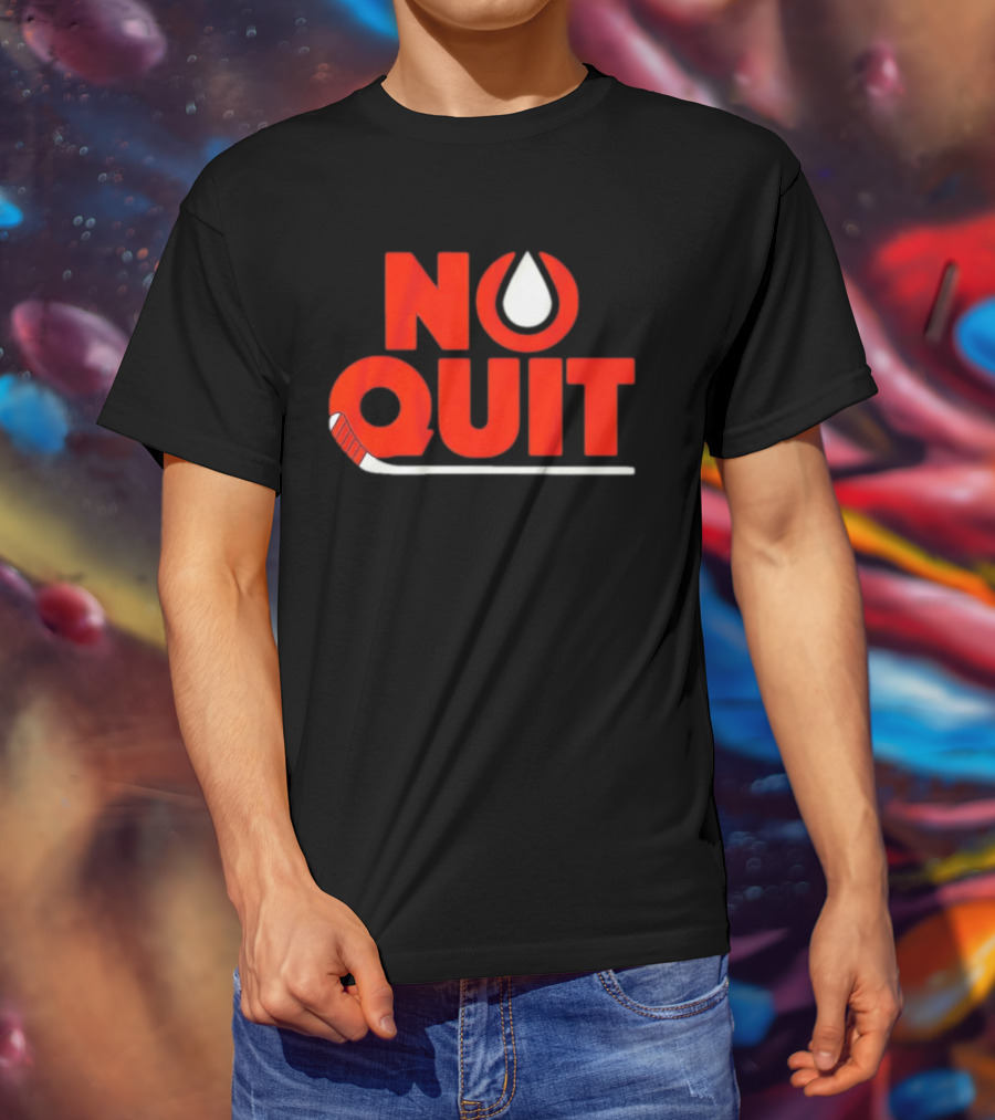 Edmonton No Quit Hockey Stick T-Shirt