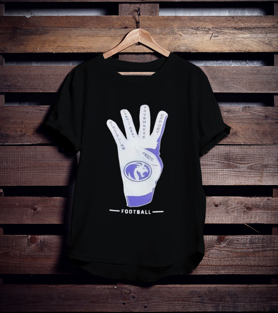 North Alabama Football Discipline Commitment Toughness Effort Pride Glove T-Shirt