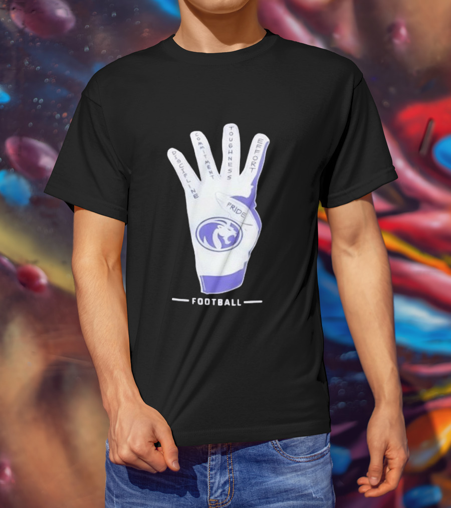 North Alabama Football Discipline Commitment Toughness Effort Pride Glove T-Shirt