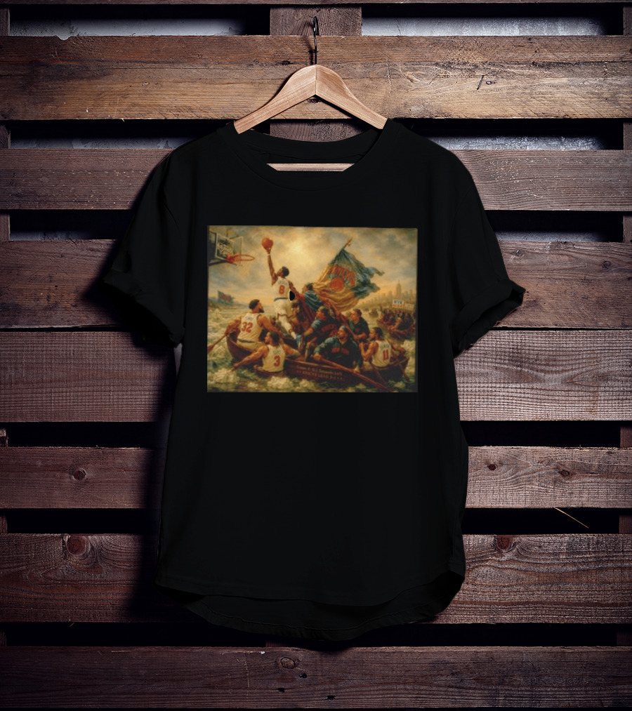 OG Anunoby Karl Anthony Towns Josh Hart Jalen Brunson New York Knicks 2026 NBA Renaissance Hoops Masterpiece T-Shirt