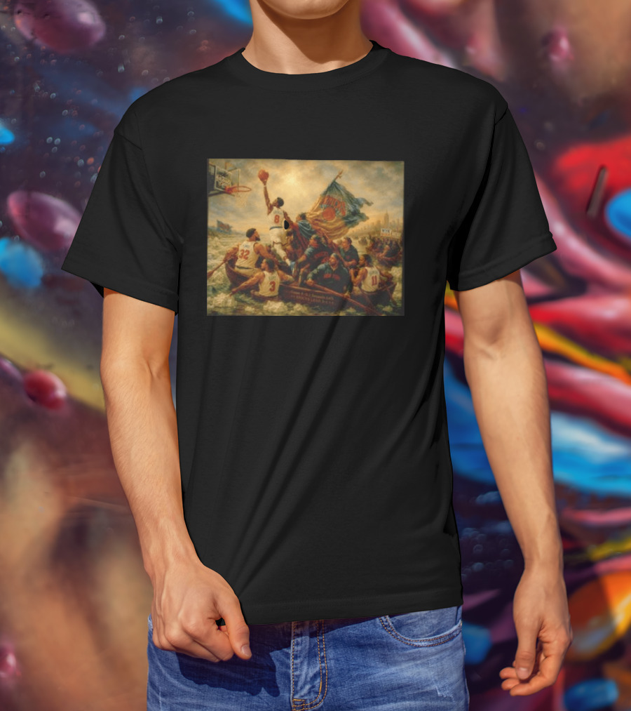 OG Anunoby Karl Anthony Towns Josh Hart Jalen Brunson New York Knicks 2026 NBA Renaissance Hoops Masterpiece T-Shirt