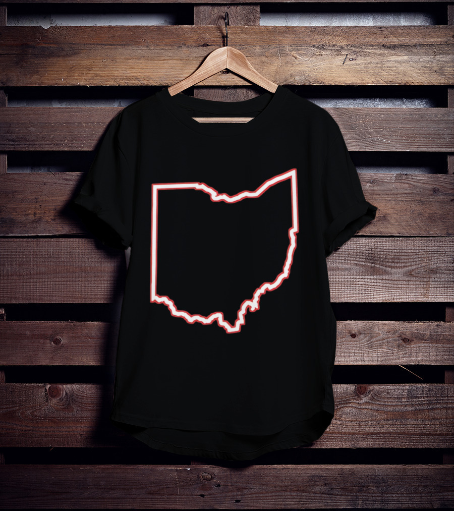 Ohio Outline Simple State Map Red T-Shirt