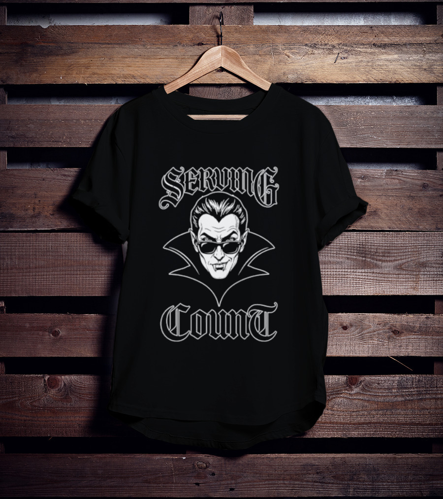 Seving Count Spooky Vampire Gothic Face With Sunglasses T-Shirt