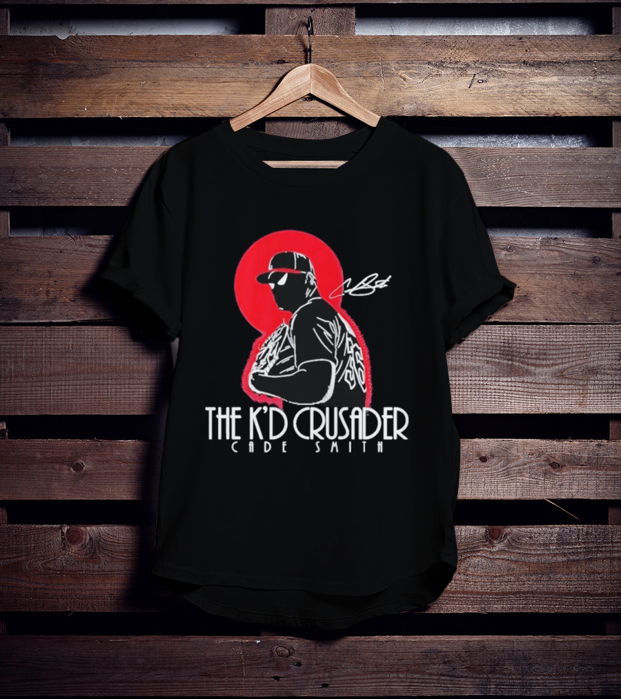 The K'D Crusader Cade Smith Baseball Player Silhouette Red T-Shirt