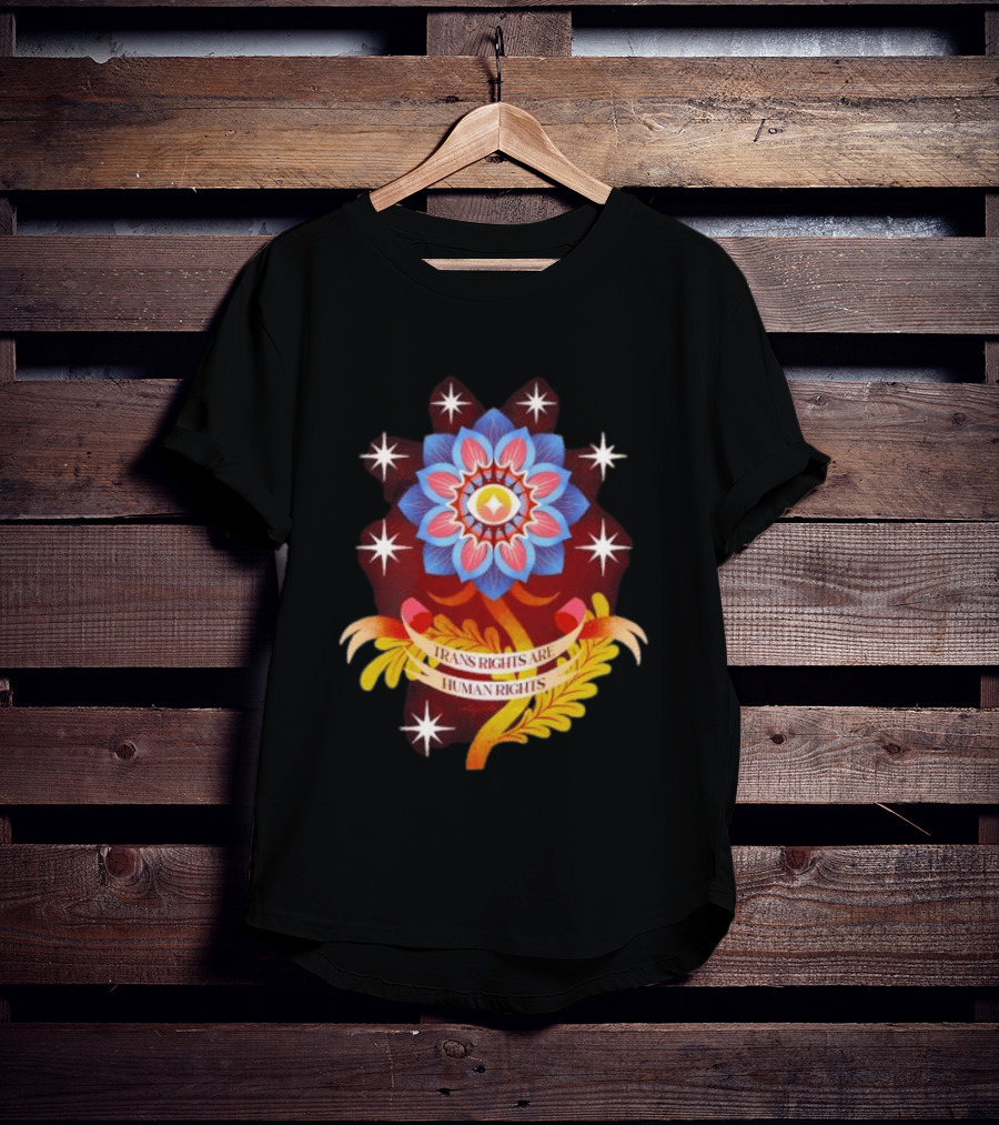 Trans Rights Are Human Rights Eye Floral Pride LGBT T-Shirt