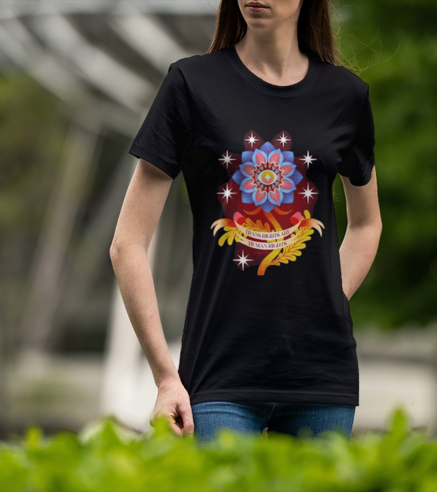 Trans Rights Are Human Rights Eye Floral Pride LGBT T-Shirt