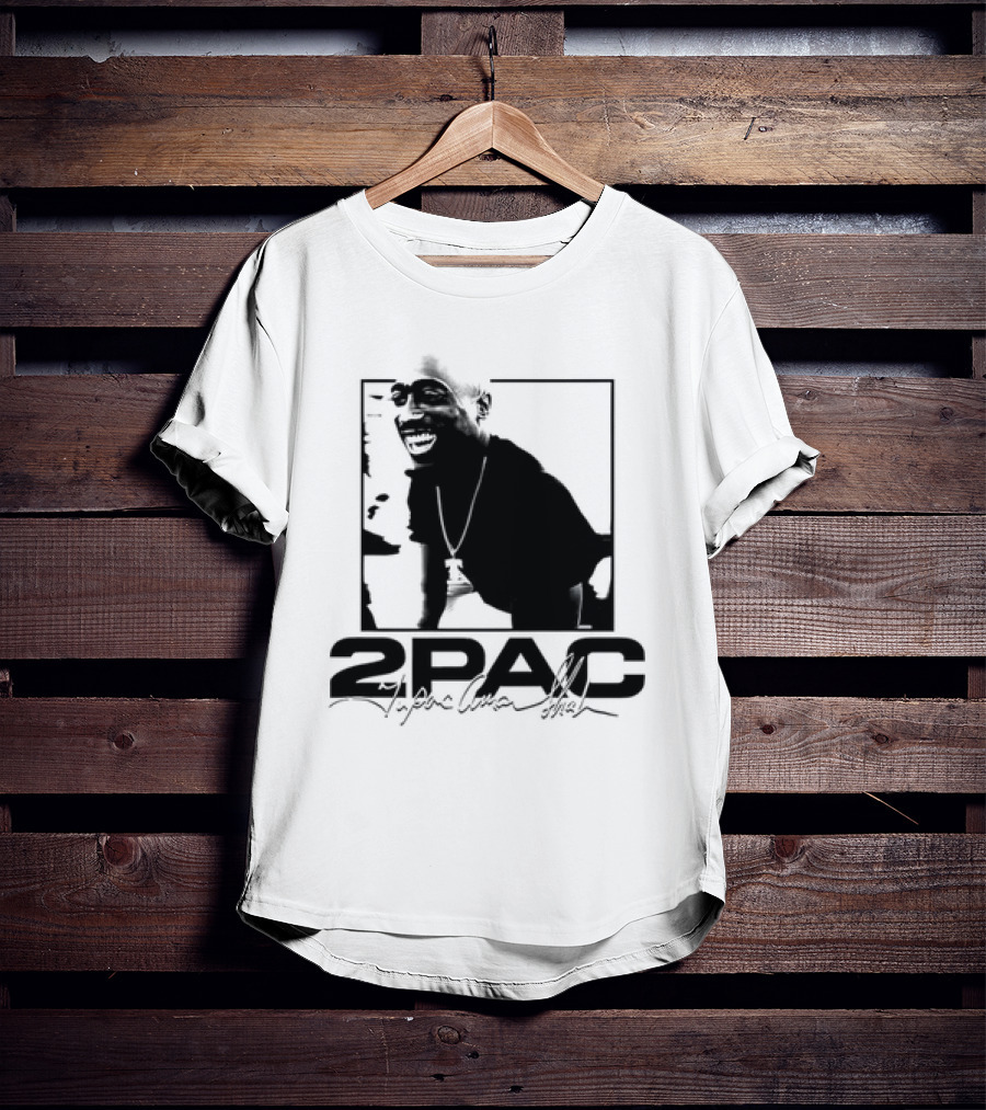 2pac Tupac Shakur Live And Die In LA Iconic Black And White T-Shirt