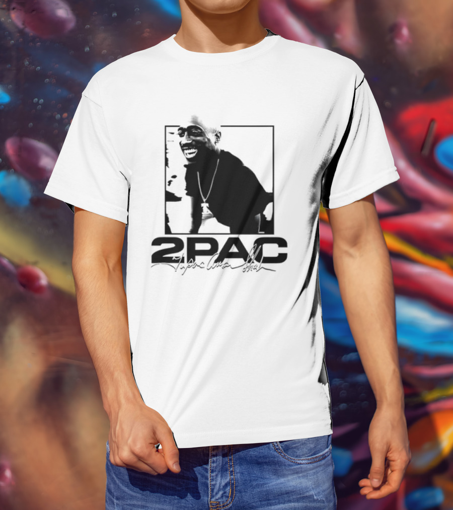 2pac Tupac Shakur Live And Die In LA Iconic Black And White T-Shirt