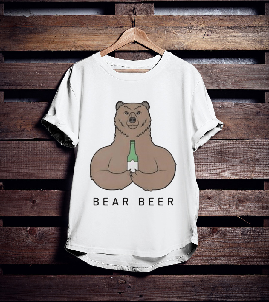 Bear Beer Meme Bottle Holding Bear T-Shirt