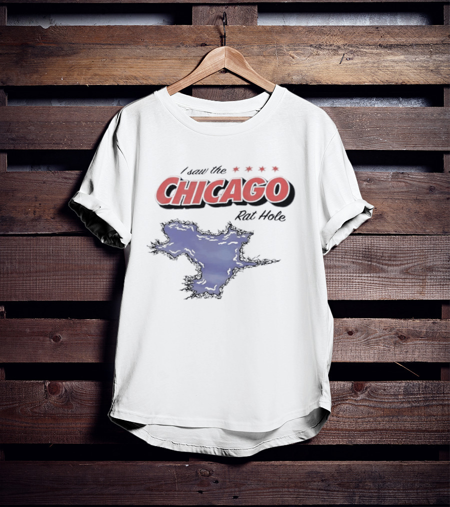 I Saw The Chicago Rat Hole City Meme With Chicago Stars And Map T-Shirt