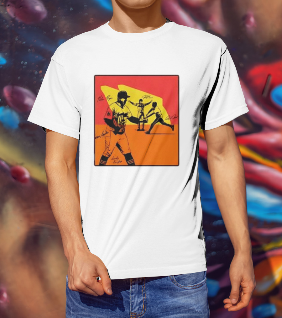 Cleveland Guardians Baseball Team Players Signatures Dynamic T-Shirt
