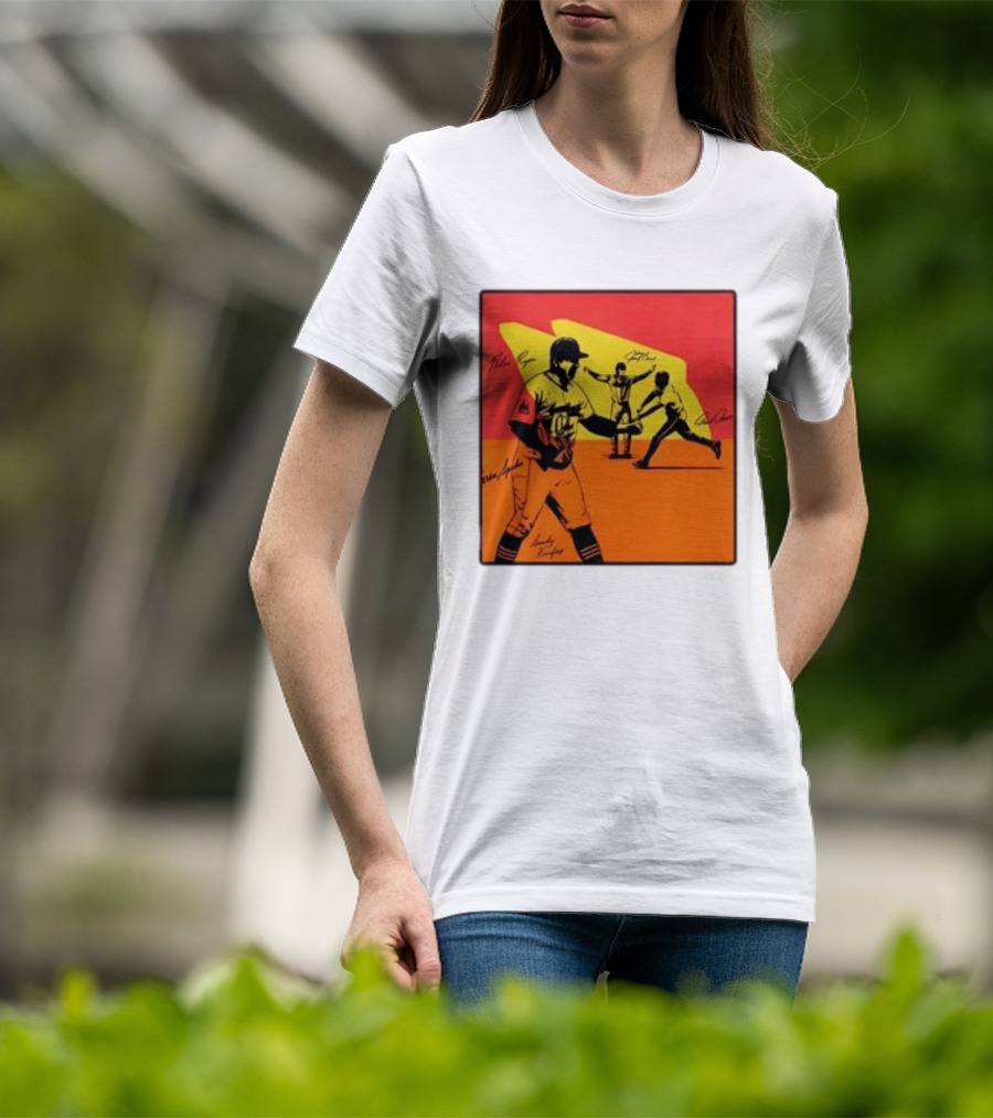 Cleveland Guardians Baseball Team Players Signatures Dynamic T-Shirt