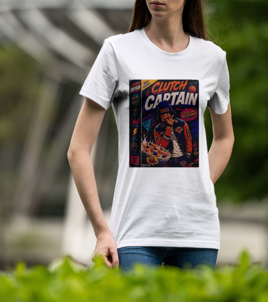 Jalen Brunson New York Knicks Clutch Captain Lead The Game Own The Moment 100% Clutch T-Shirt