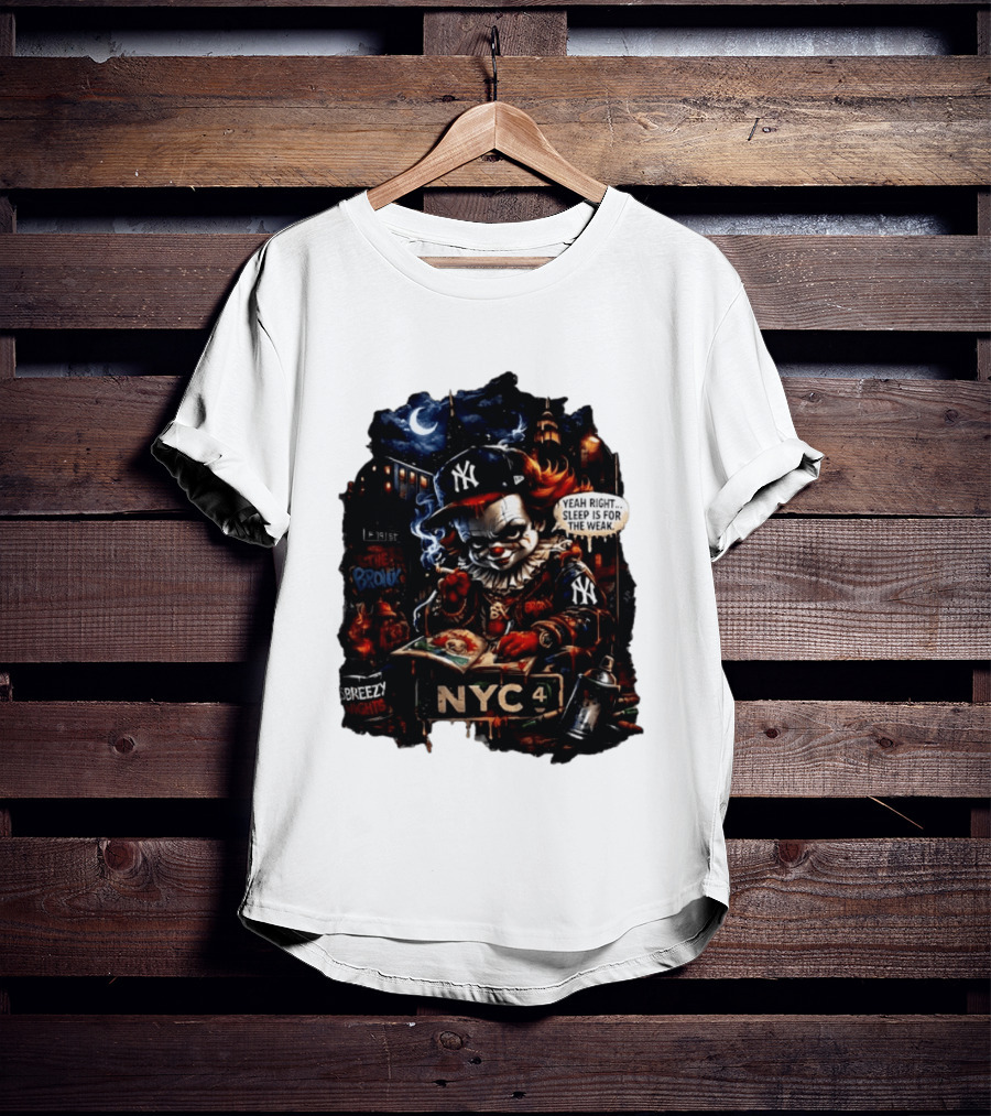 Pennywise NYC Yankees Bronx Thug Life Yeah Right Sleep Is For The Weak T-Shirt