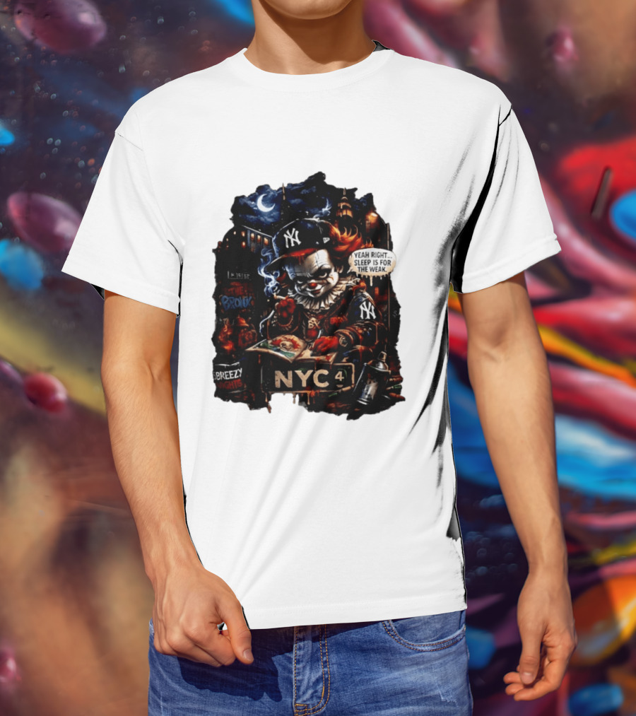 Pennywise NYC Yankees Bronx Thug Life Yeah Right Sleep Is For The Weak T-Shirt