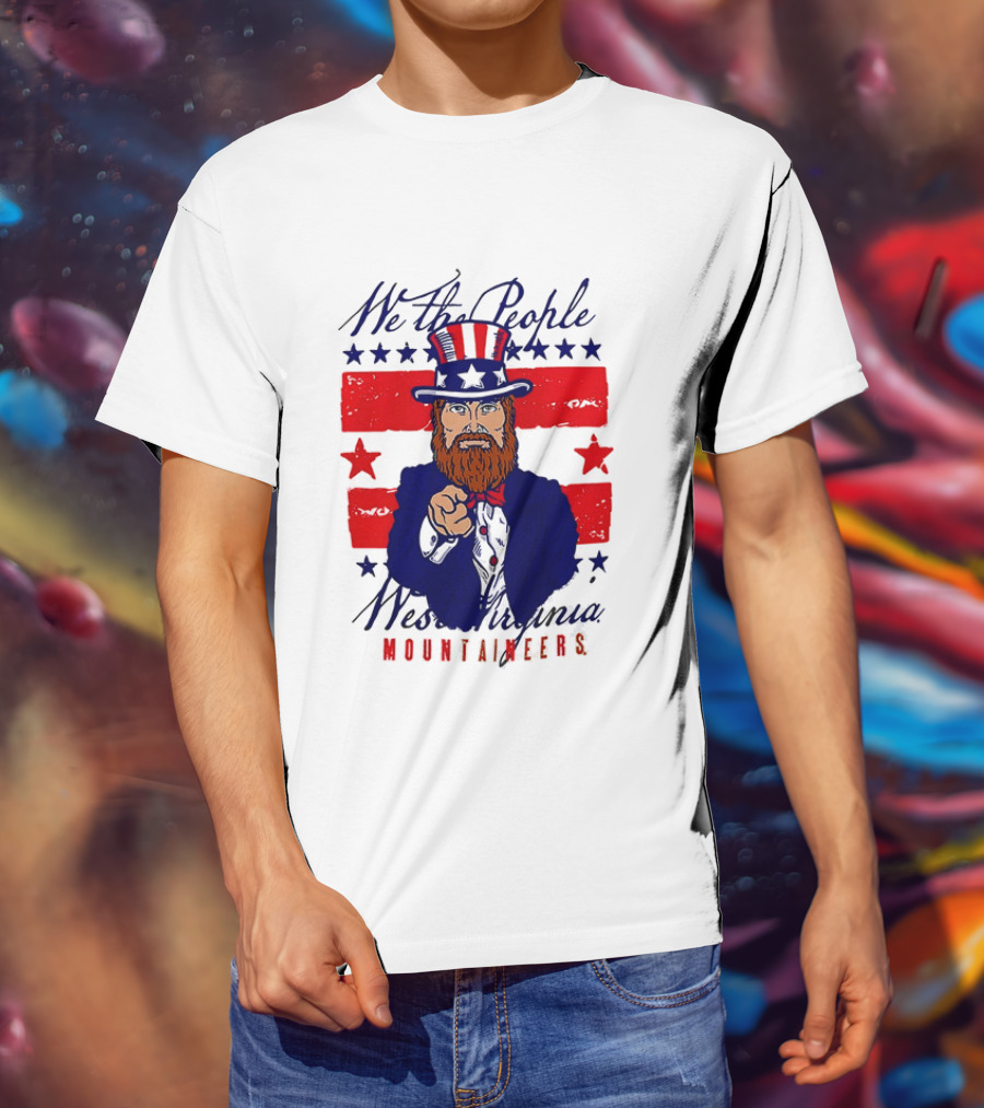 We The People West Virginia Mountaineers Uncle Sam Patriotic Stars And Stripes T-Shirt
