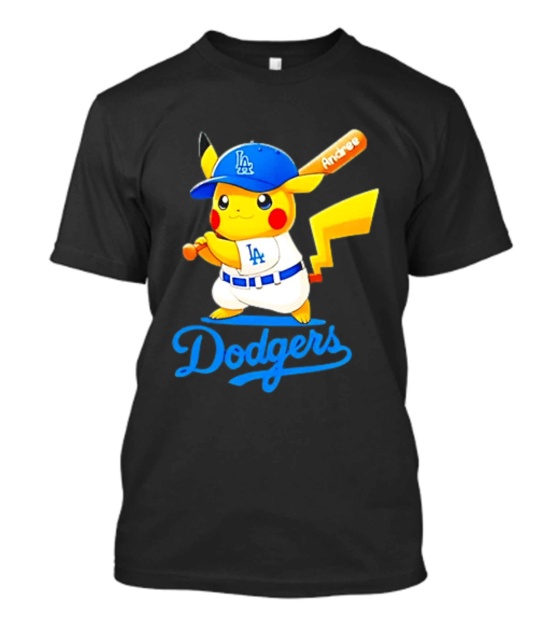 Andree Pikachu Dodgers LA Baseball Batting T-Shirt