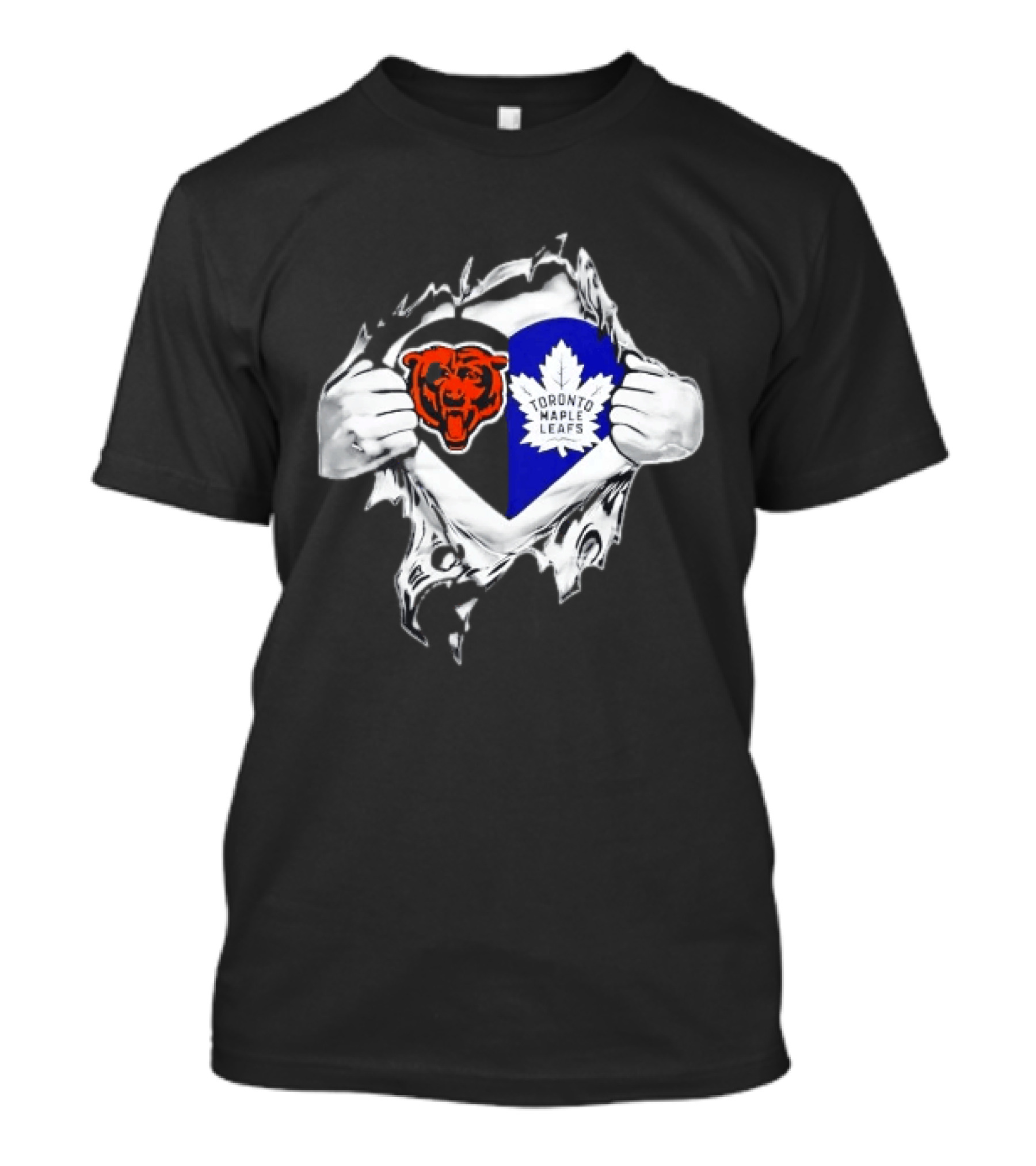 Bears Toronto Maple Leafs Heart Ripping Open Concept T-Shirt
