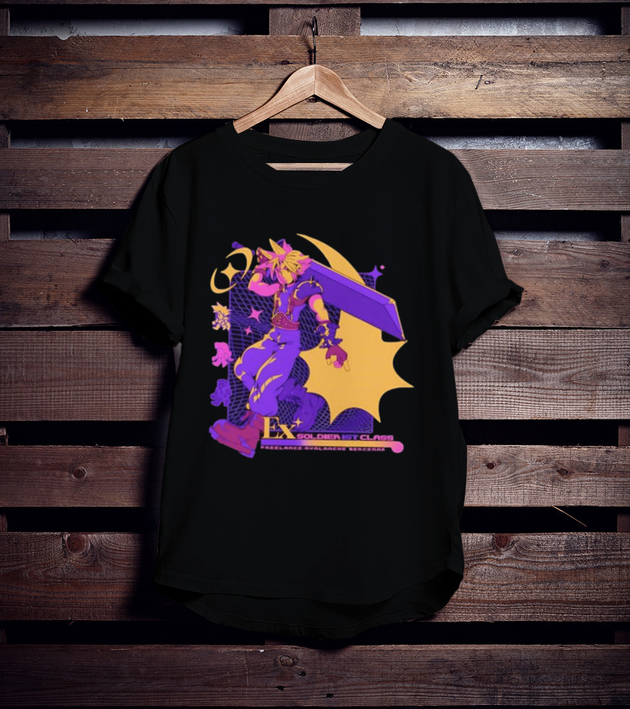 Cloud Strife Ex SOLDIER 1st Class Freelance Avalanche Mercenary Final Fantasy VII T-Shirt