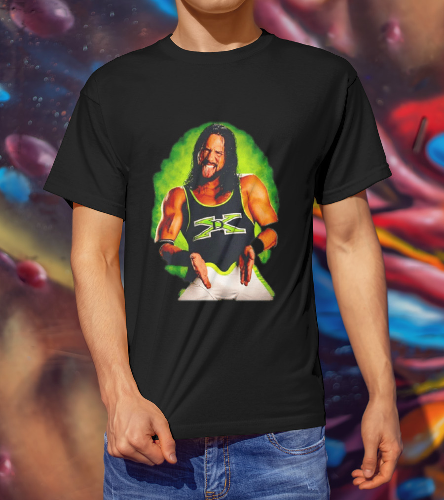 DX Seth Rollins Men's Wrestling Iconic Attitude Era Shawn X Pac D Generation X Green T-Shirt