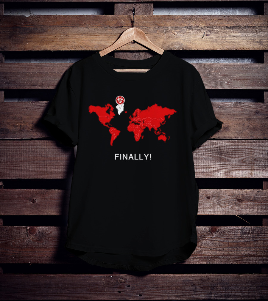 Finally Greenland Biohazard Symbol Map T-Shirt