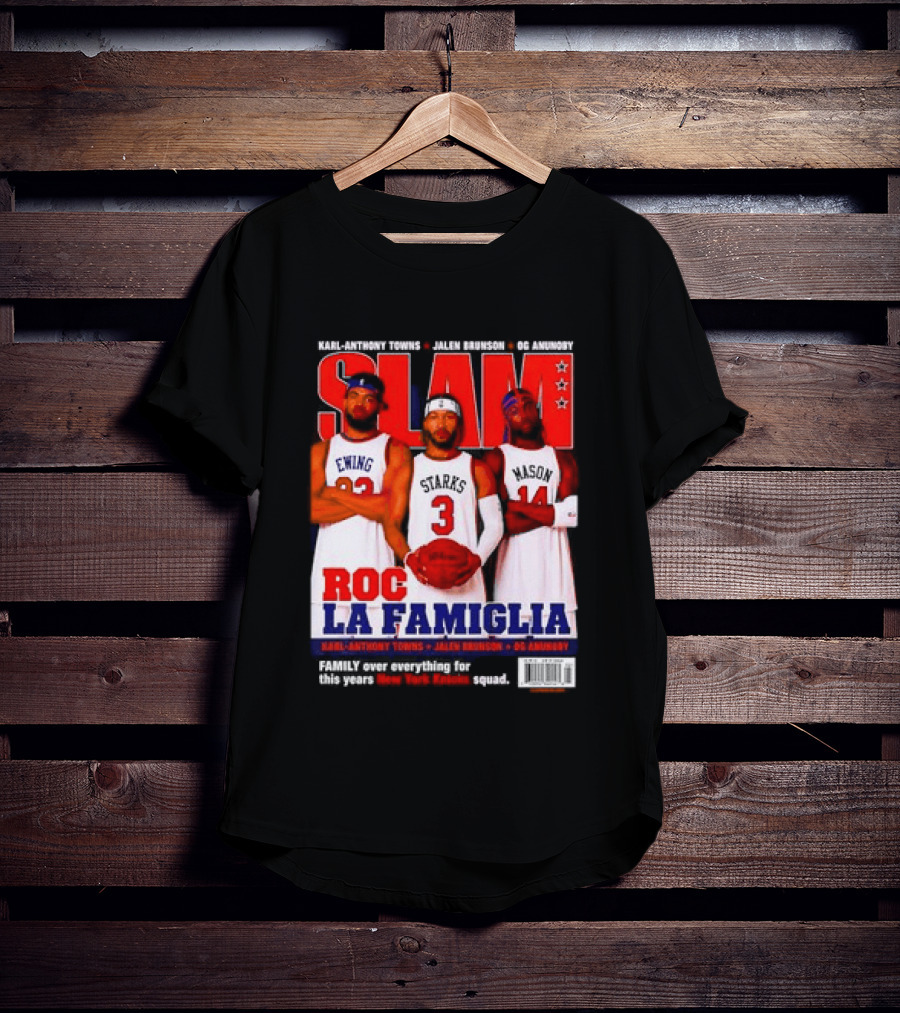 SLAM Magazine Roc La Famiglia Karl Anthony Towns Jalen Brunson OG Anunoby New York Knicks T-Shirt