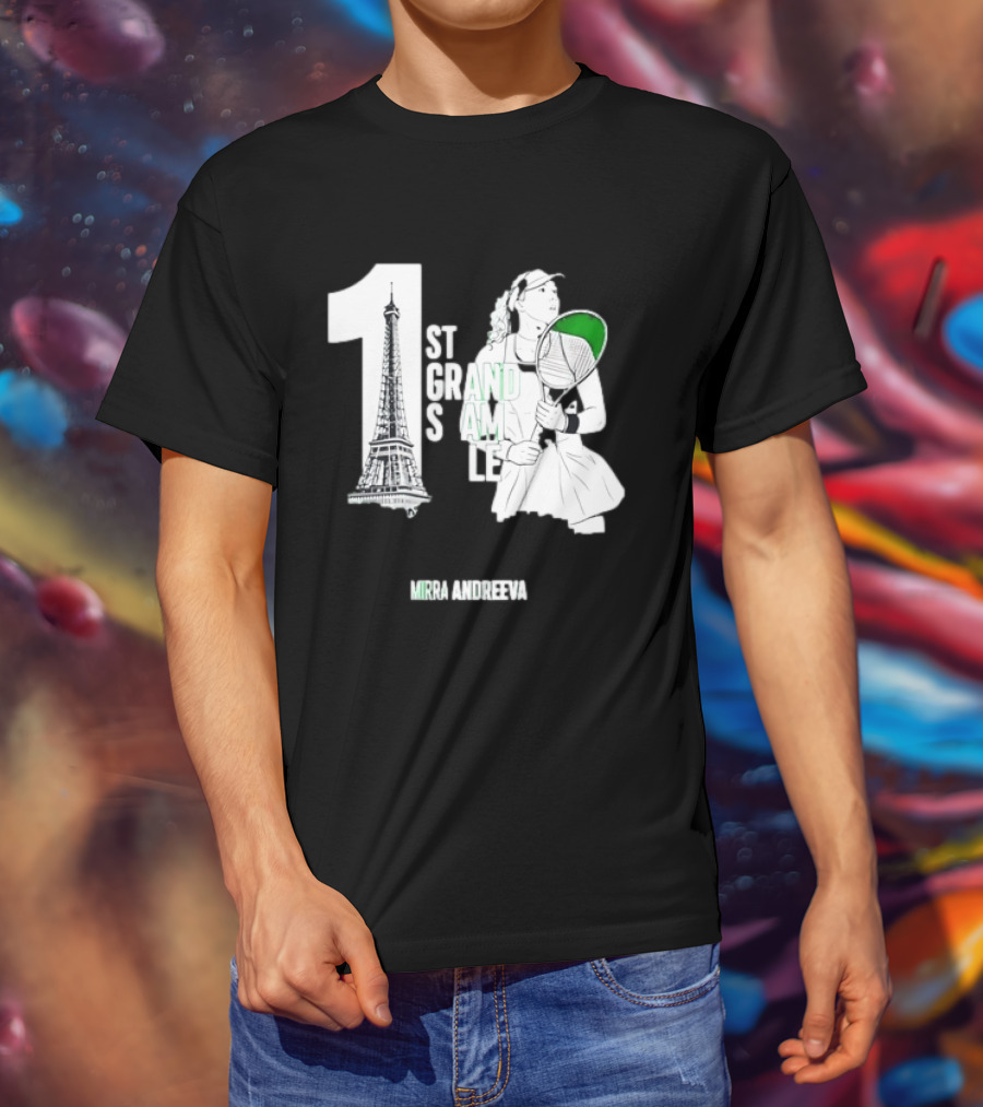 Paris Tennis Victory Mirra Andreeva 1st Grand Slam Title T-Shirt