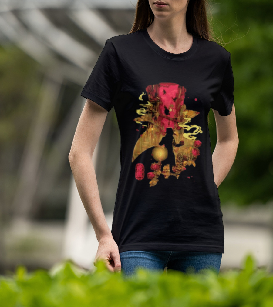 Plague Doctor Big Ben Lantern Crow Skull Roses London T-Shirt
