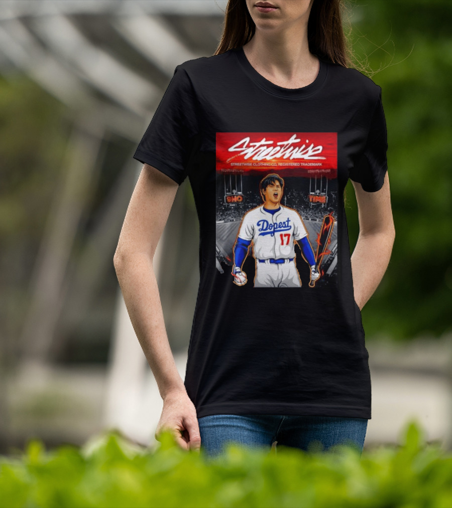 Shohei Ohtani Streetwise Dopest 17 Los Angeles Dodgers Baseball Stadium T-Shirt