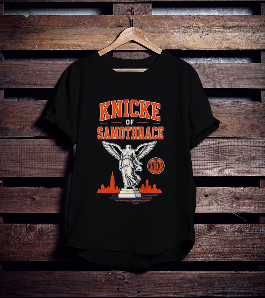 Knicks Of Samothrace Winged Victory Statue Basketball Skyline T-Shirt