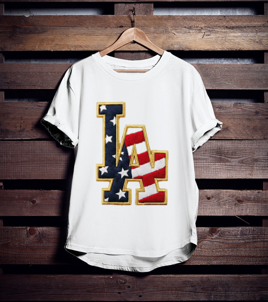 2026 Dodgers 4th Of July LA Stars Stripes T-Shirt