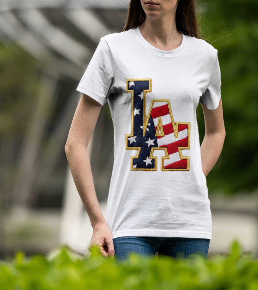 2026 Dodgers 4th Of July LA Stars Stripes T-Shirt