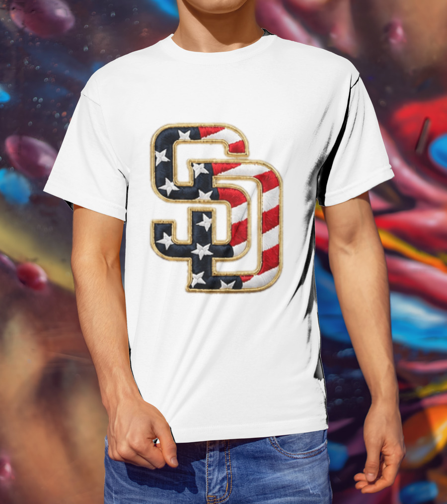 2026 Padres Fourth Of July Stars And Stripes SD T-Shirt