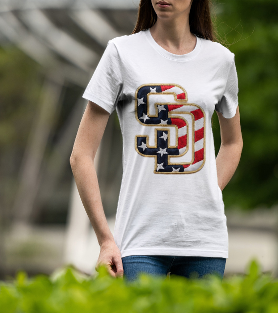 2026 Padres Fourth Of July Stars And Stripes SD T-Shirt