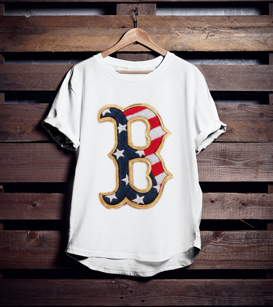 2026 Red Sox Patriotic Stars And Stripes B Logo MLB Fourth Of July T-Shirt