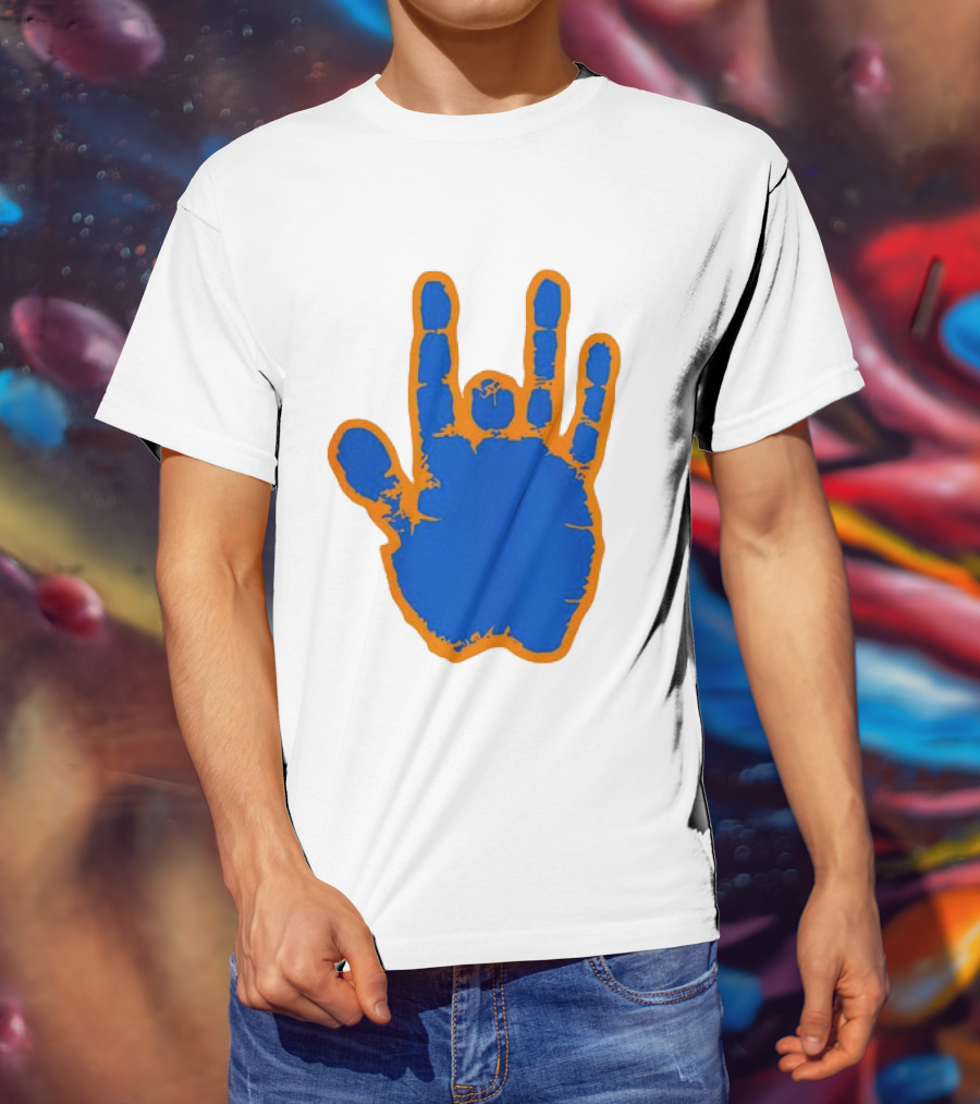 Florida Gators Blue And Orange Handprint Gesture T-Shirt